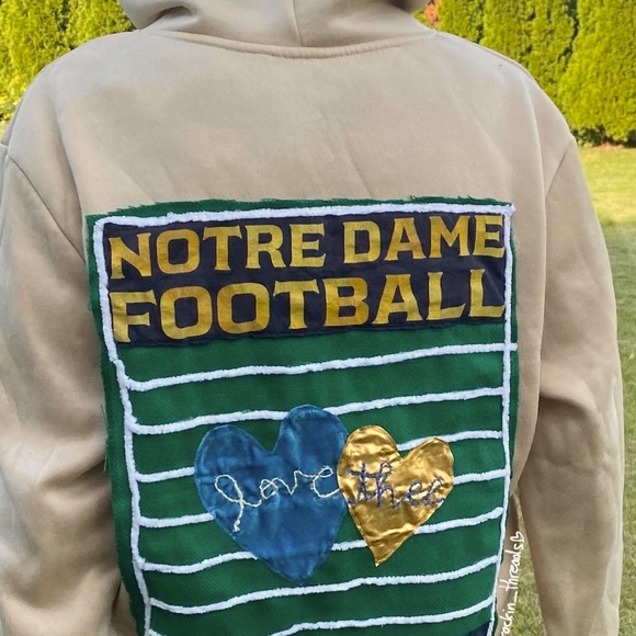 University of Notre Dame reworked Football field helmet hoodie - Picture 9 of 12